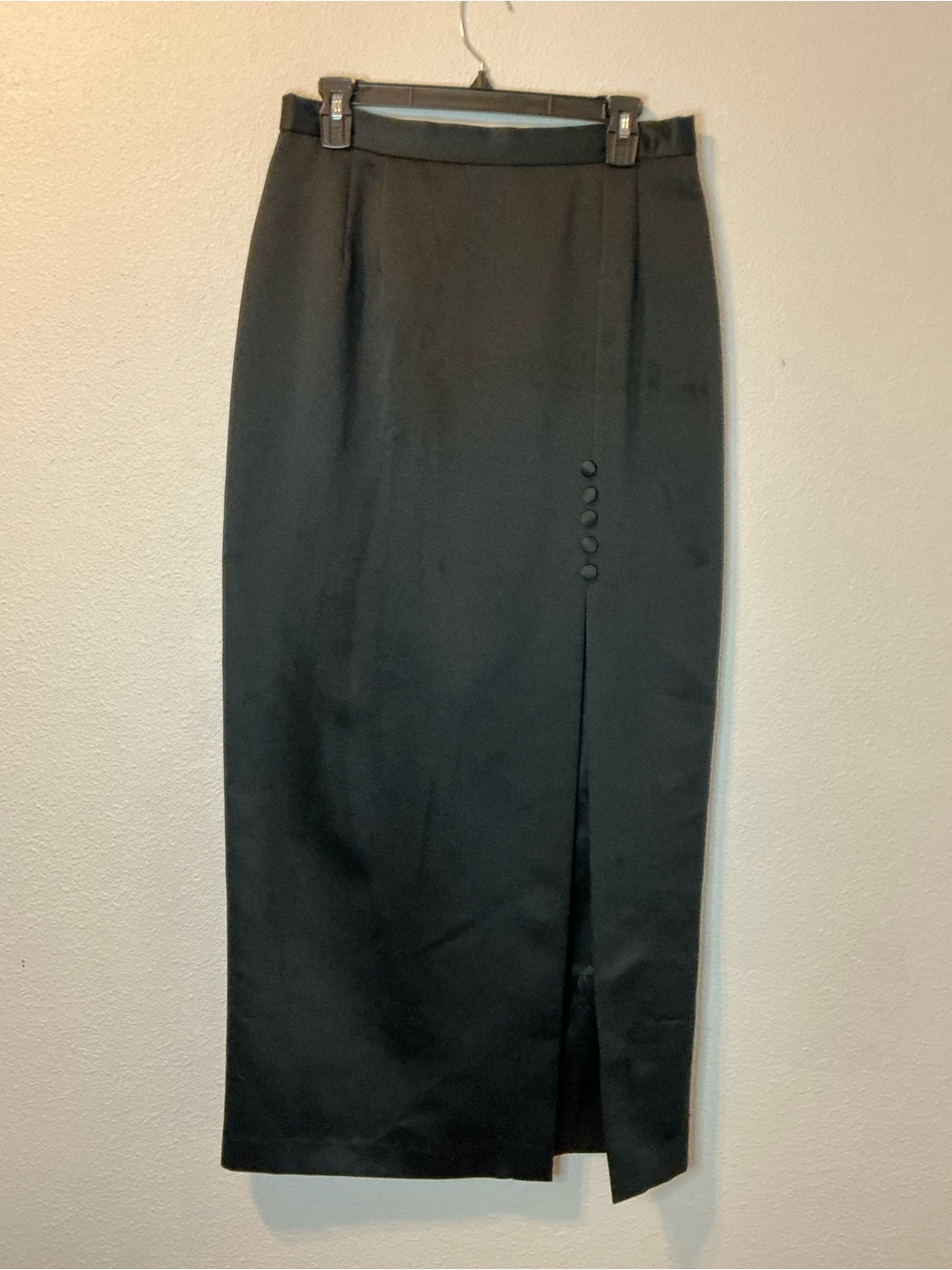 Alex Evenings Black Pencil Skirt with Side Button Detail